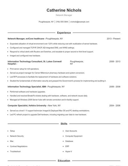 Resume example 1