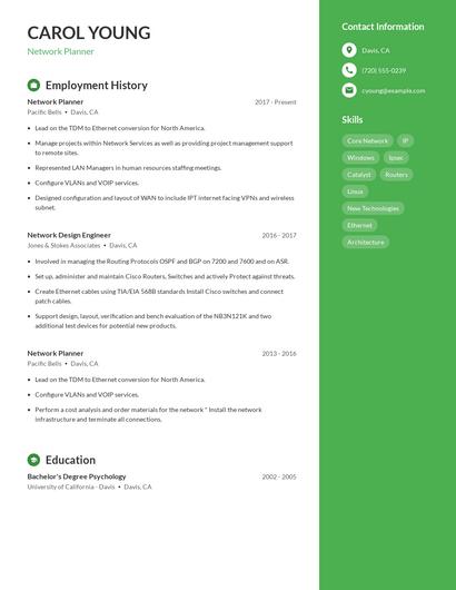 Network Planner Resume