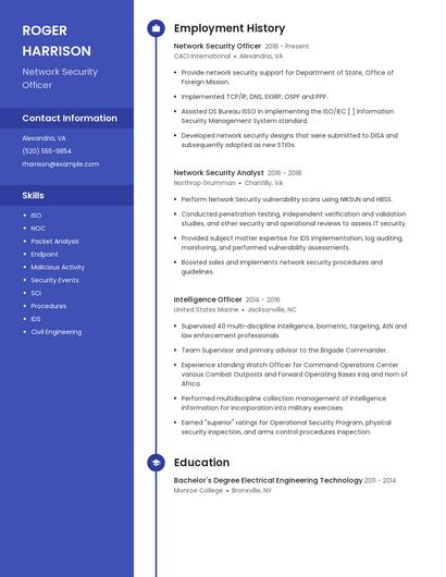 Network Security Officer Resume