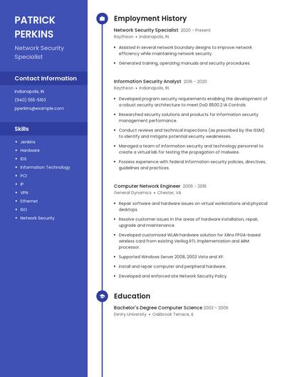 Network Security Specialist Resume