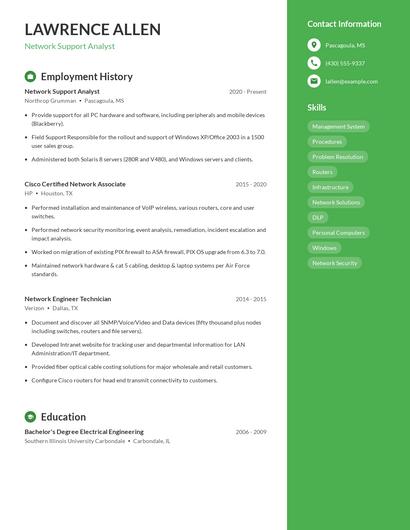 Resume example 4