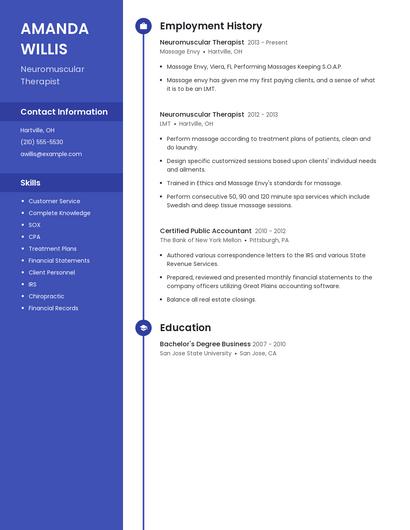 Neuromuscular Therapist Resume