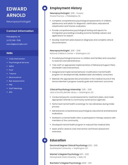 Neuropsychologist Resume