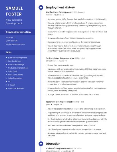 Resume example 4