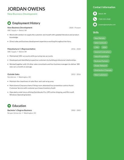 Resume example 5