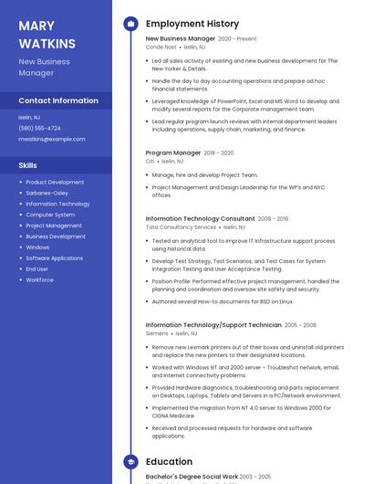 Resume example 4