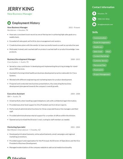 Resume example 5