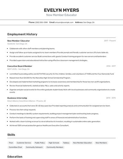 Resume example 2