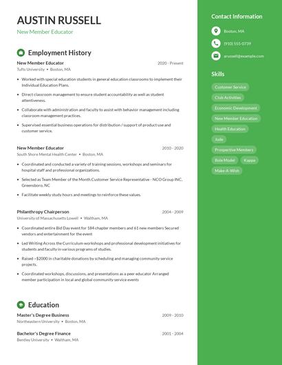 Resume example 4