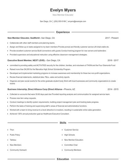 Resume example 1
