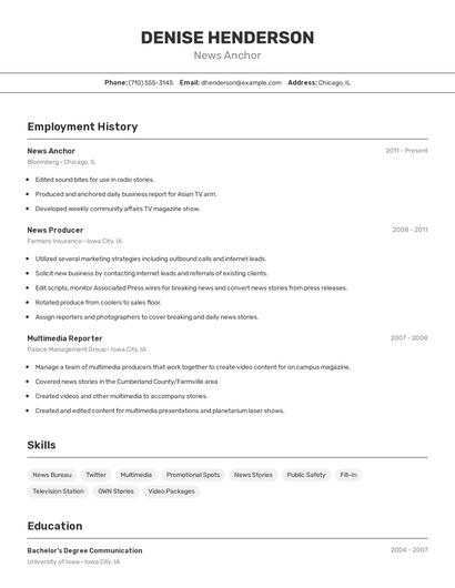 Resume example 2