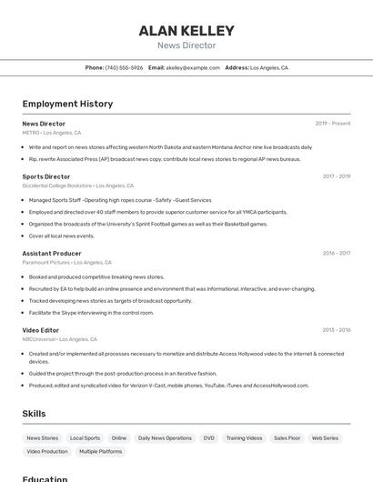 Resume example 2