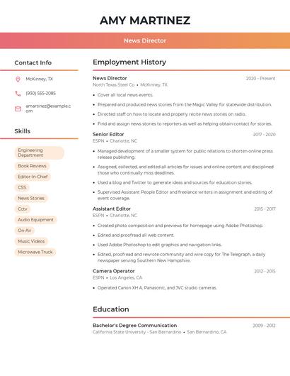 Resume example 3