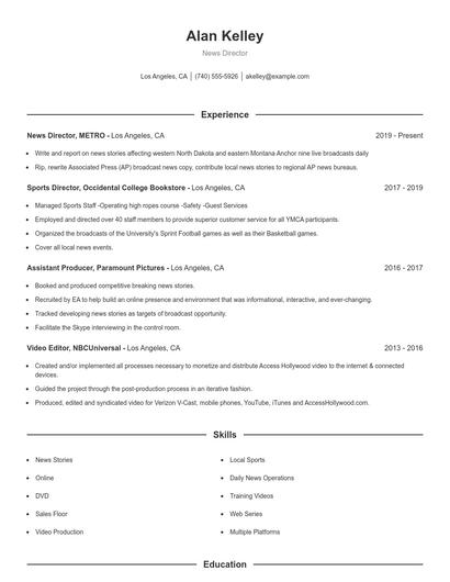 Resume example 1