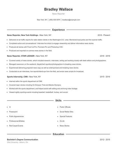 Resume example 1
