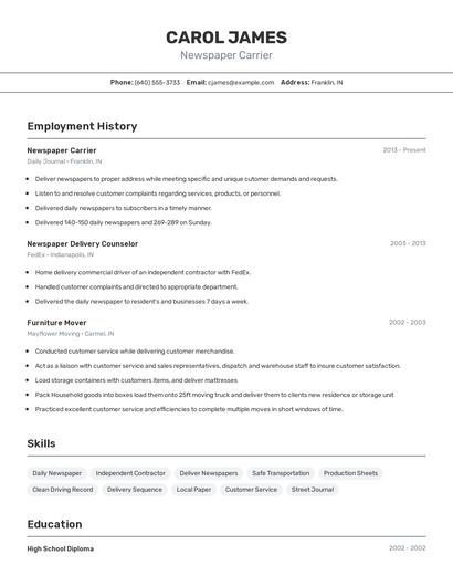 Resume example 2