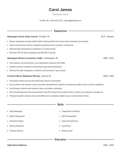 Resume example 1