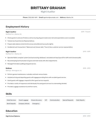 Resume example 2