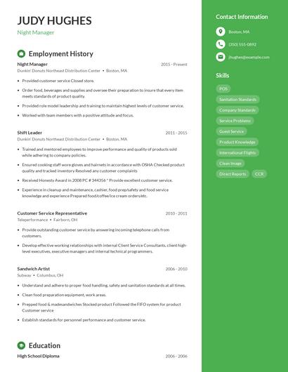 Resume example 4