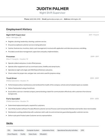 Resume example 2