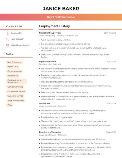 Resume example 3