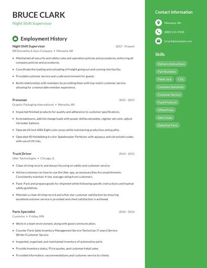 Resume example 5