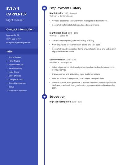 Night Stocker Resume