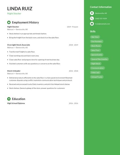 Night Stocker Resume