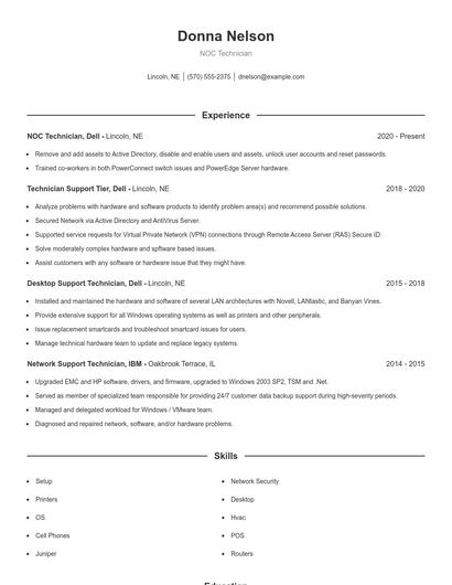 Resume example 1
