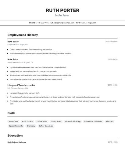 Resume example 2