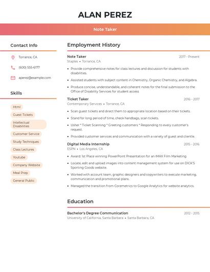 Resume example 3