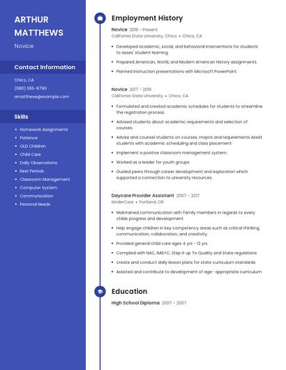 Novice Resume