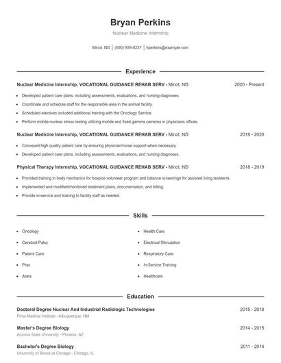 Resume example 1