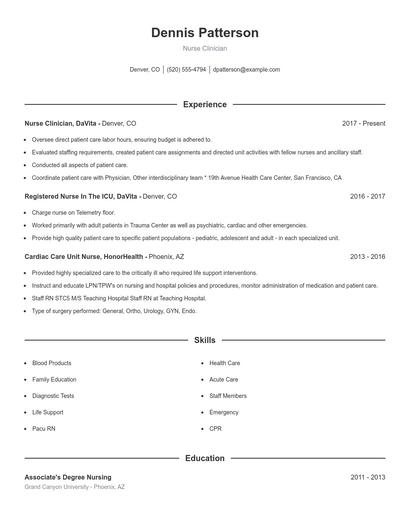 Resume example 1