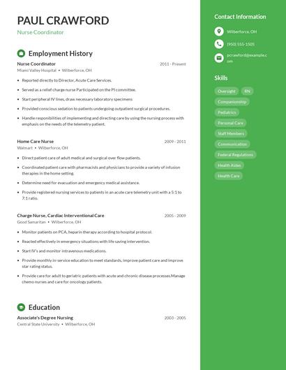 Nurse Coordinator Resume