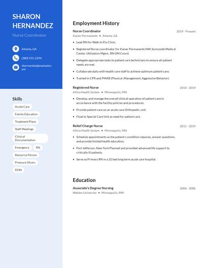 Nurse Coordinator Resume