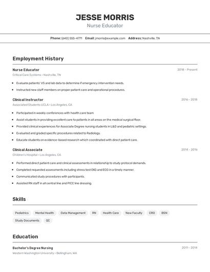 Resume example 2