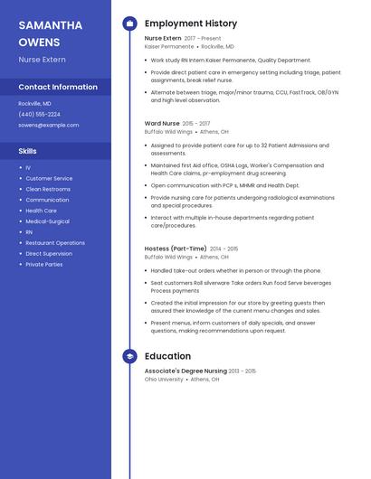 Nurse Extern Resume