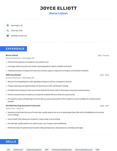 Nurse Liaison Resume
