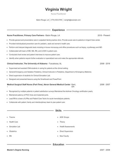 Resume example 1