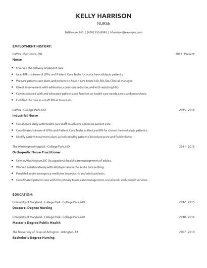 Nurse Resume