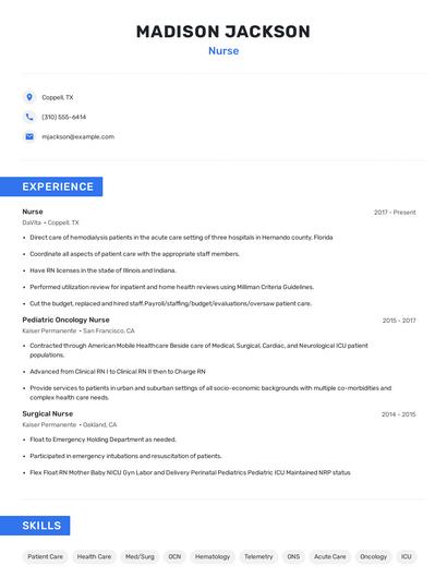 Nurse Resume