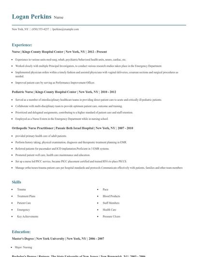 Nurse Resume