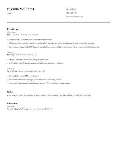 Nurse Resume