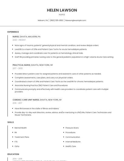 Nurse Resume