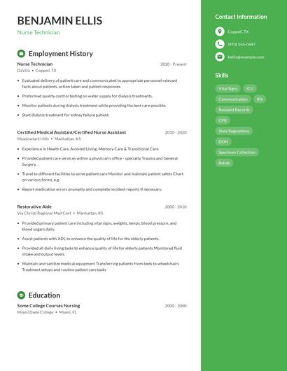 Resume example 5