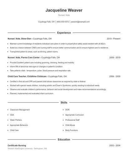Resume example 1