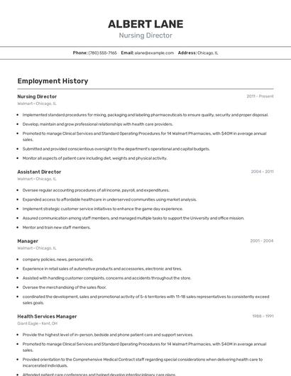 Nursing Director Resume