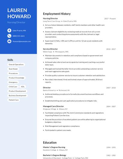 Nursing Director Resume
