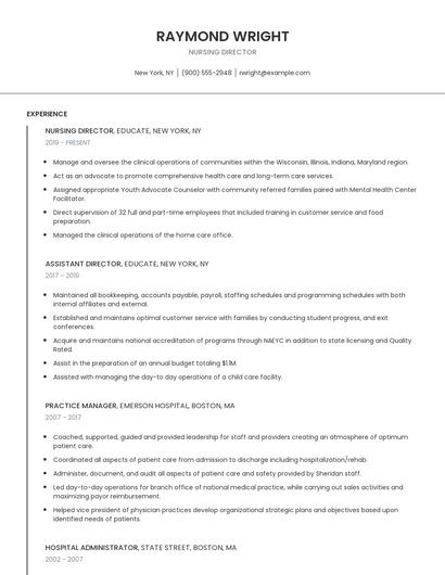 Nursing Director Resume